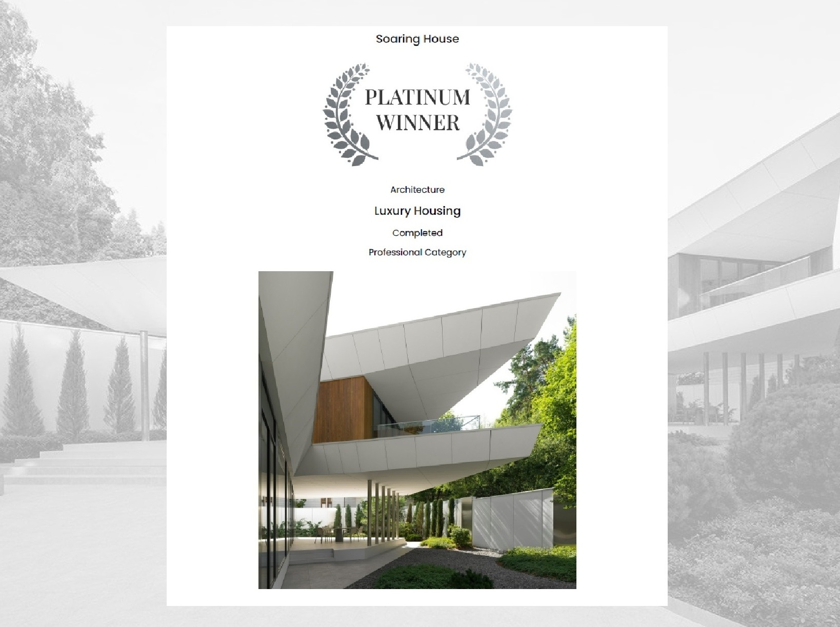Soaring House VFORM Platinum Winner Houzee Awards 2026